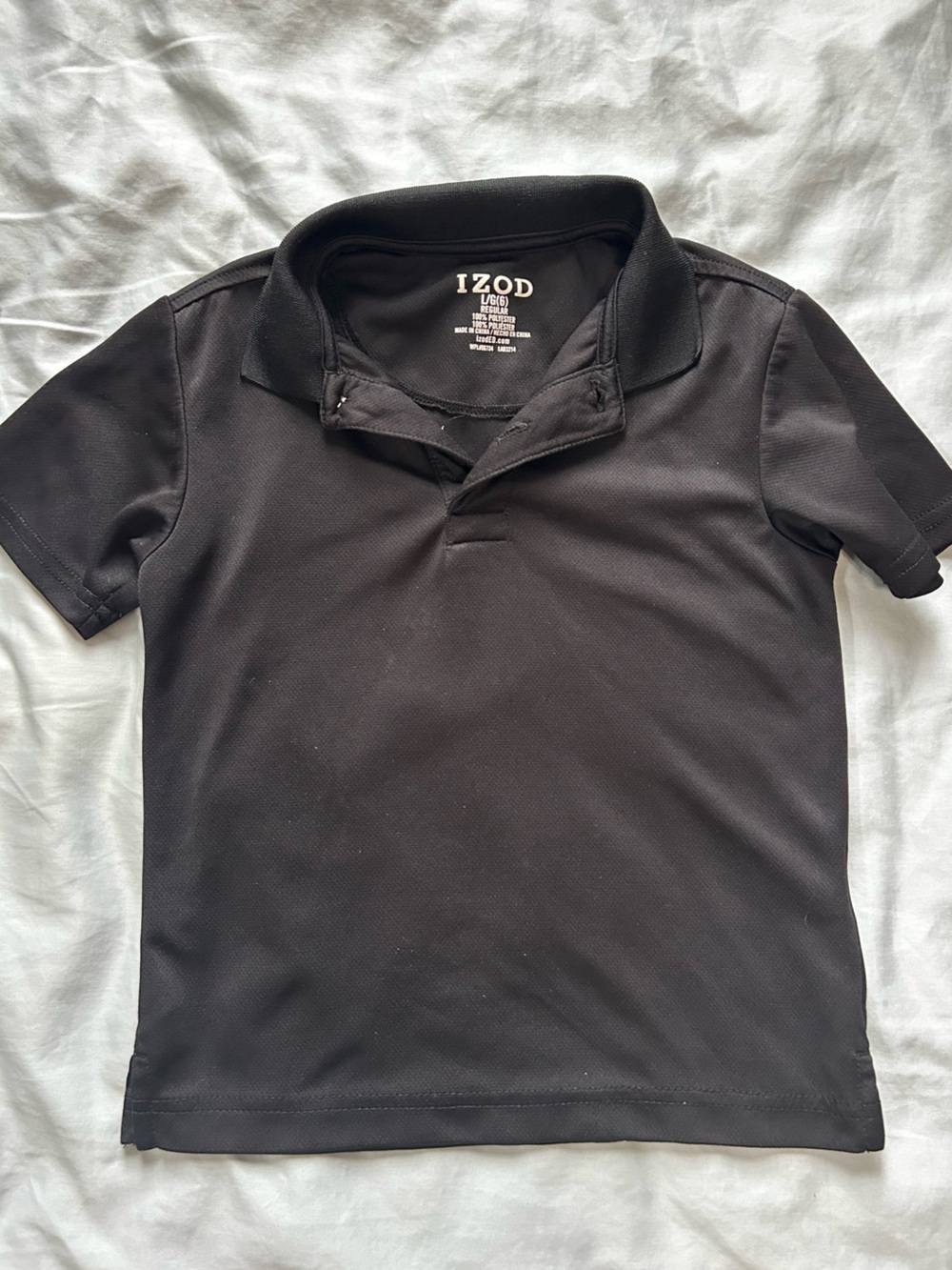 Izod Boys Black Short-Sleeve Polo